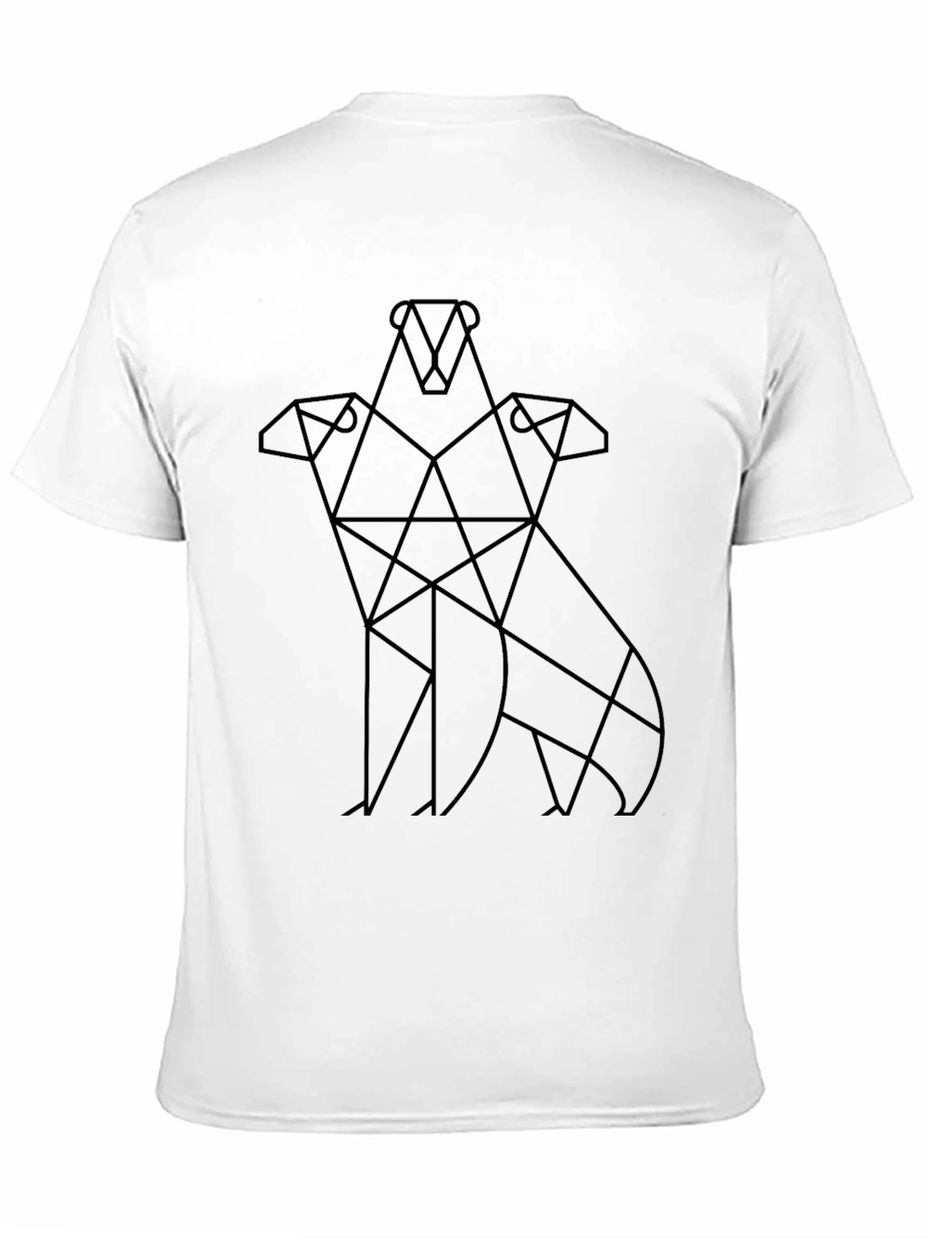 Abstract Geometric Three Headed Dog T-Shirt