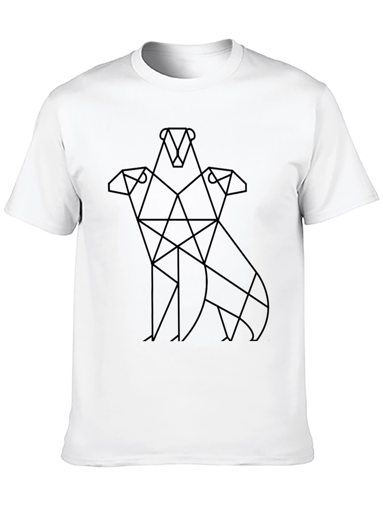 Abstract Geometric Three Headed Dog T-Shirt