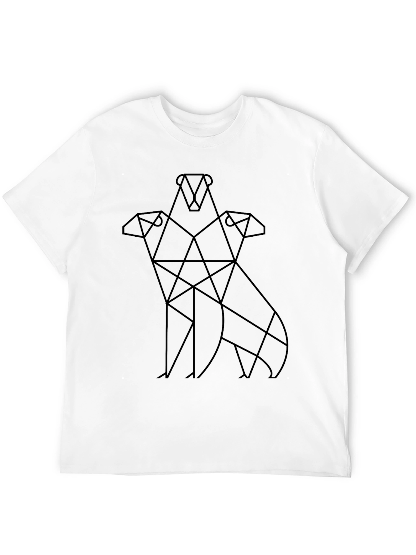 Abstract Geometric Three Headed Dog T-Shirt