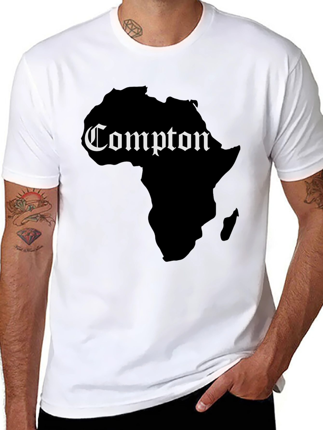 Compton Africa Map Graphic Tee - Black