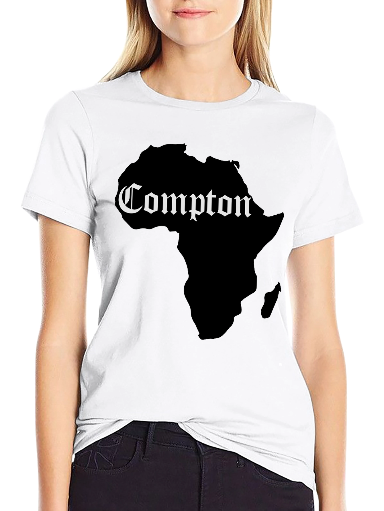 Compton Africa Map Graphic Tee - Black