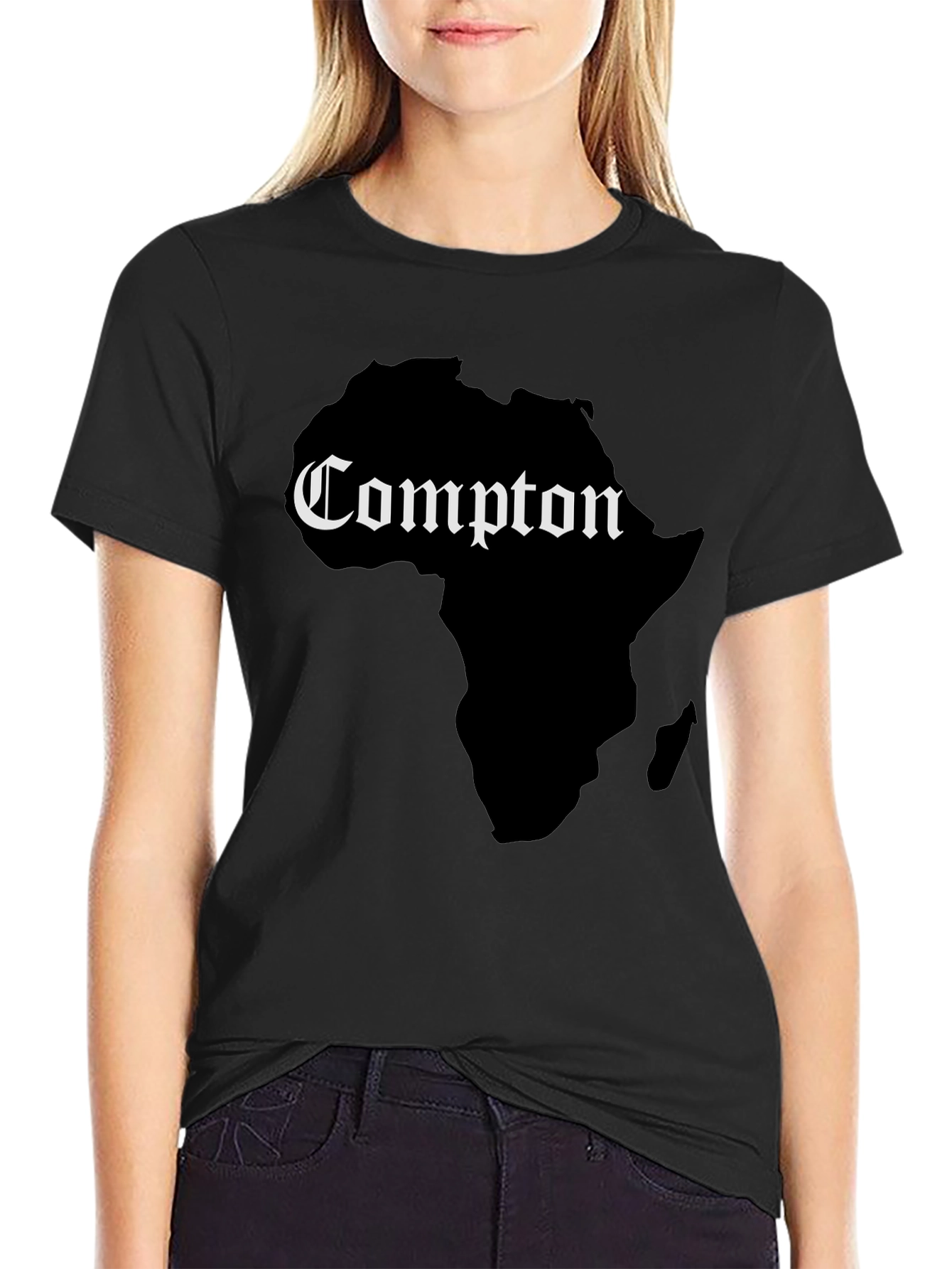 Compton Africa Map Graphic Tee - Black