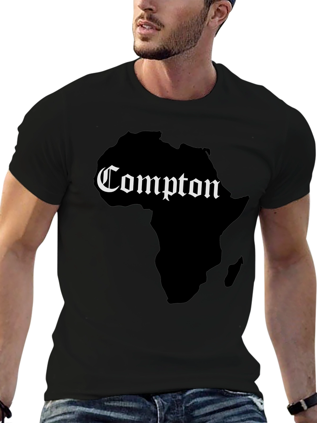 Compton Africa Map Graphic Tee - Black