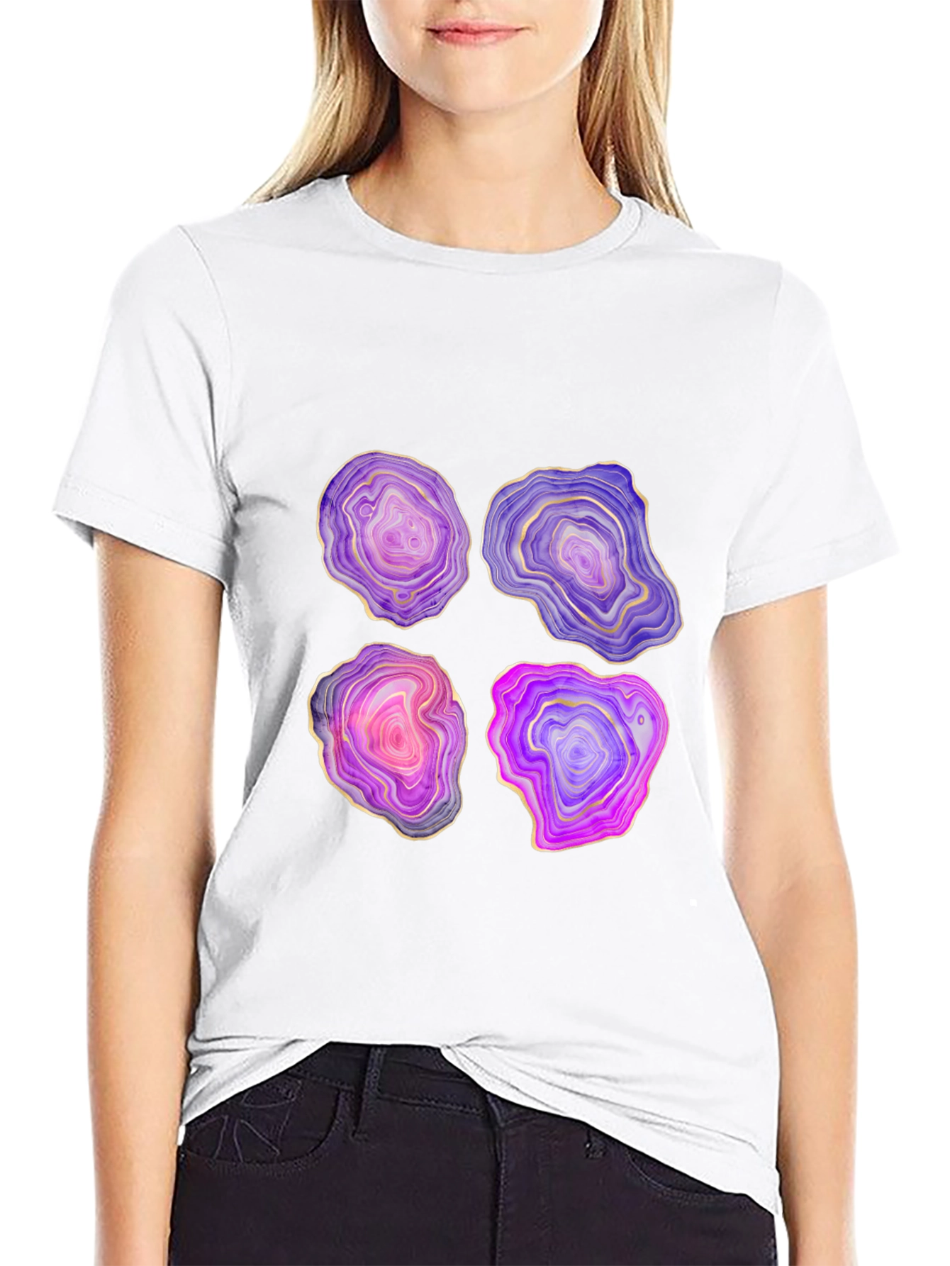 Geode Slice Graphic Tee - Unique Stone Design
