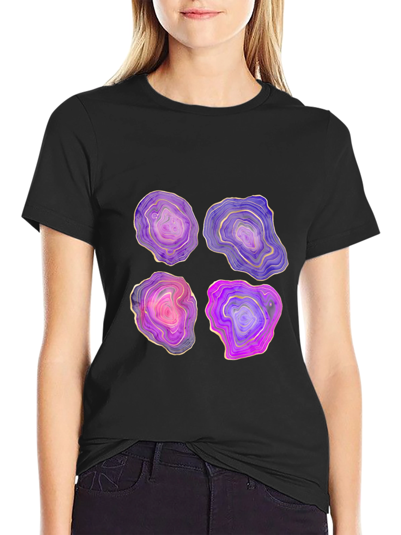 Geode Slice Graphic Tee - Unique Stone Design