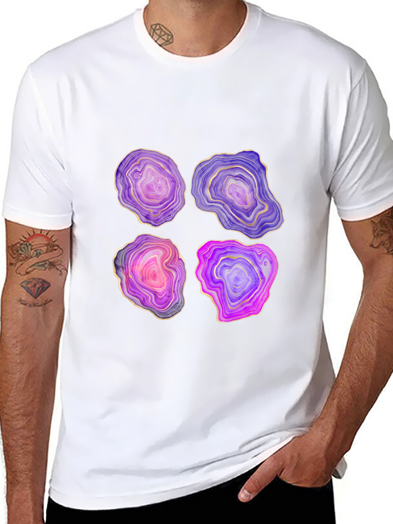 Geode Slice Graphic Tee - Unique Stone Design