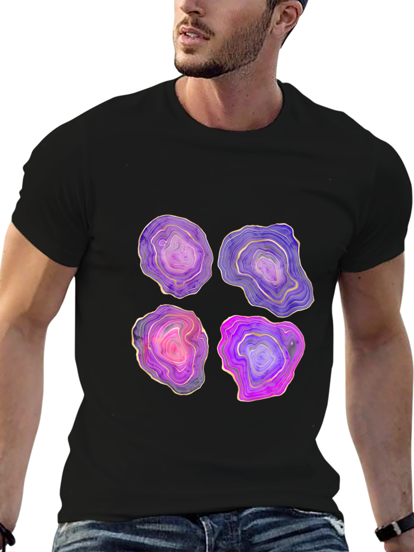 Geode Slice Graphic Tee - Unique Stone Design