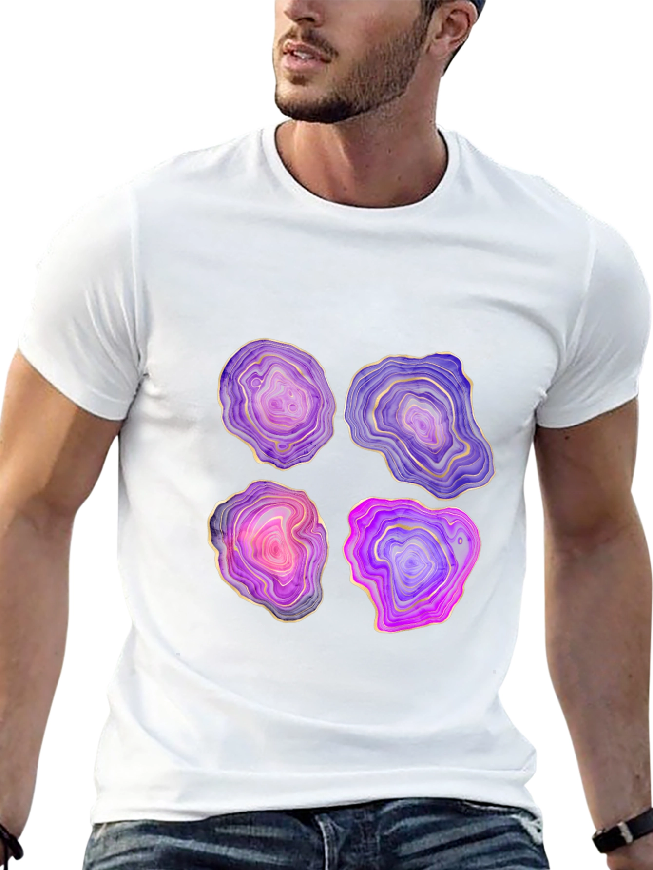 Geode Slice Graphic Tee - Unique Stone Design
