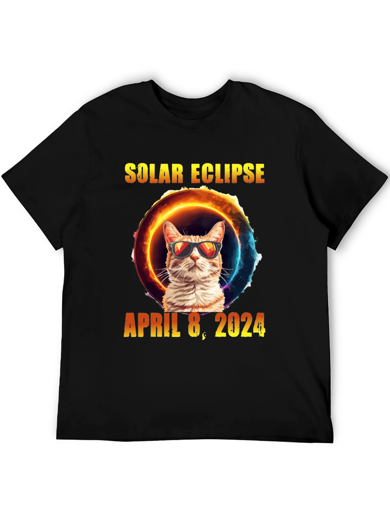 Solar Eclipse Cat T-Shirt - April 8 2024