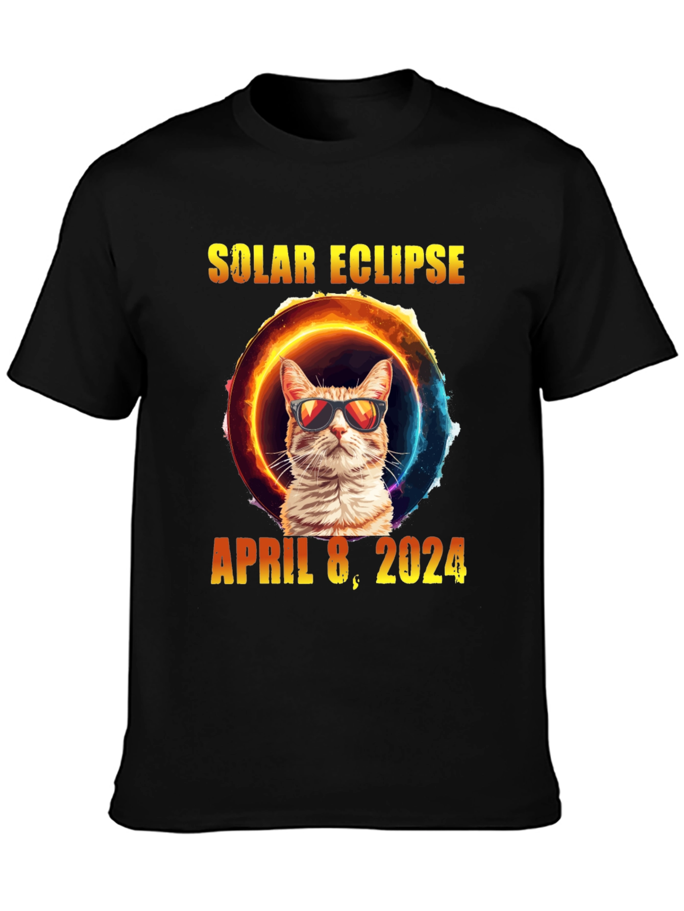 Solar Eclipse Cat T-Shirt - April 8 2024
