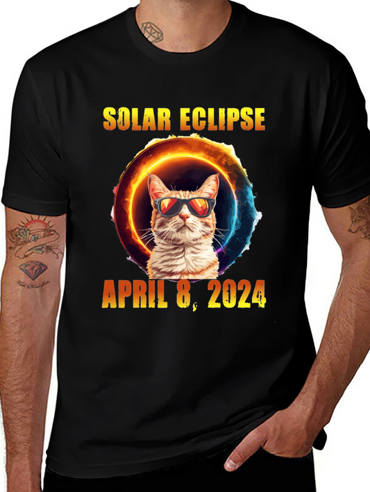 Solar Eclipse Cat T-Shirt - April 8 2024