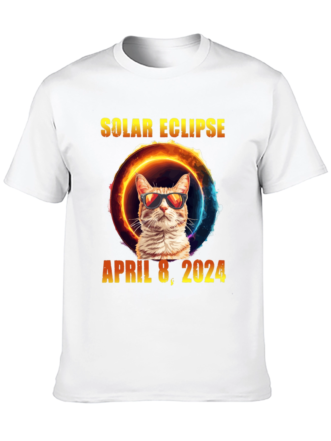 Solar Eclipse Cat T-Shirt - April 8 2024