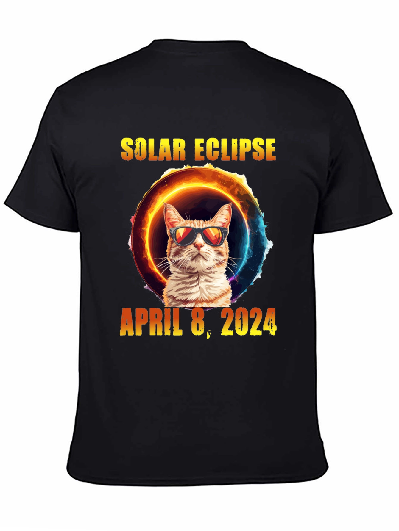 Solar Eclipse Cat T-Shirt - April 8 2024