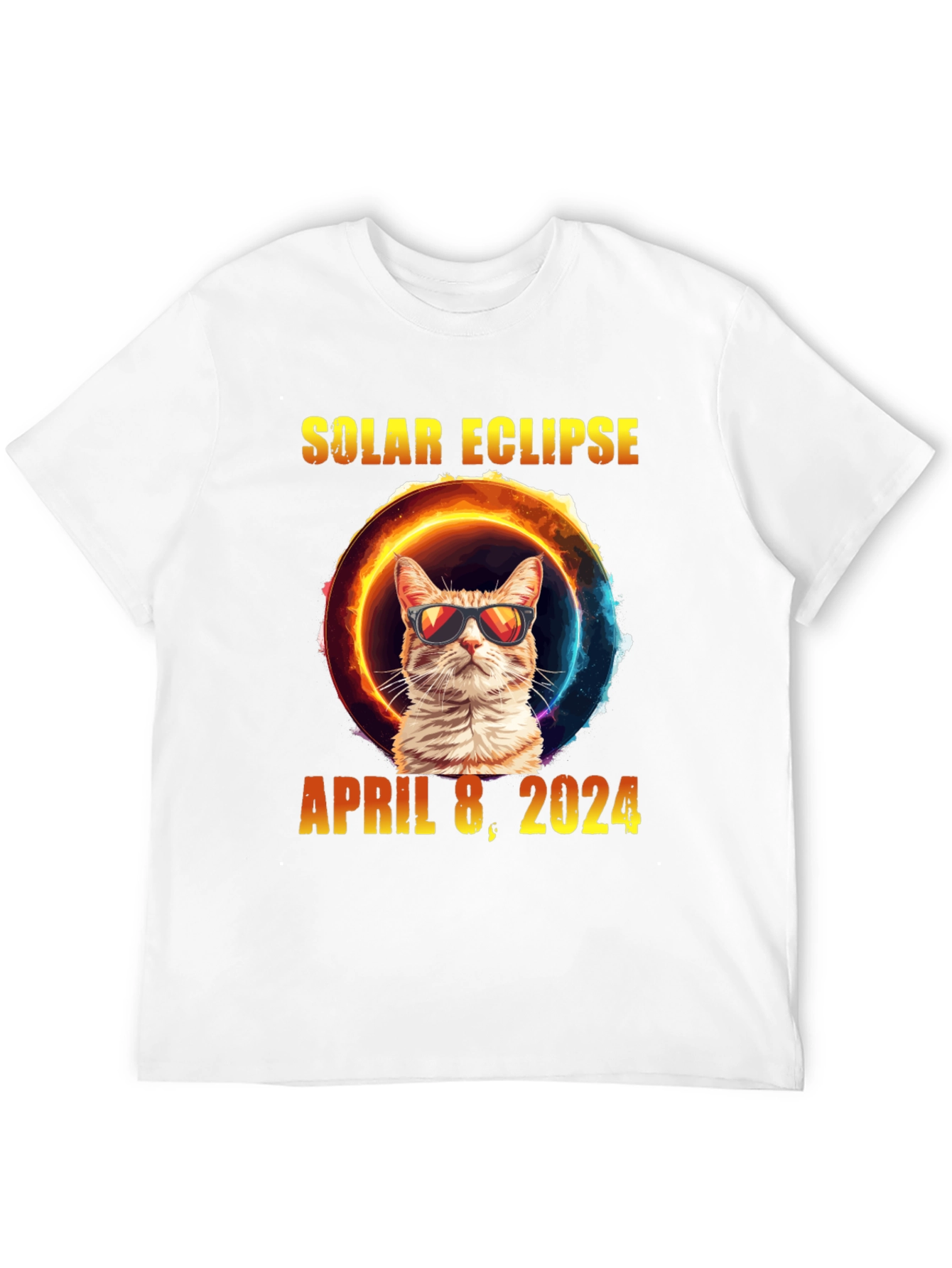Solar Eclipse Cat T-Shirt - April 8 2024