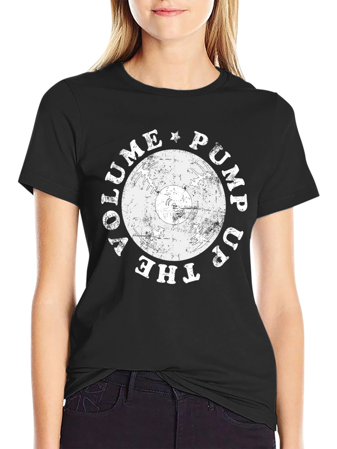 Volume Up Black Graphic T-Shirt