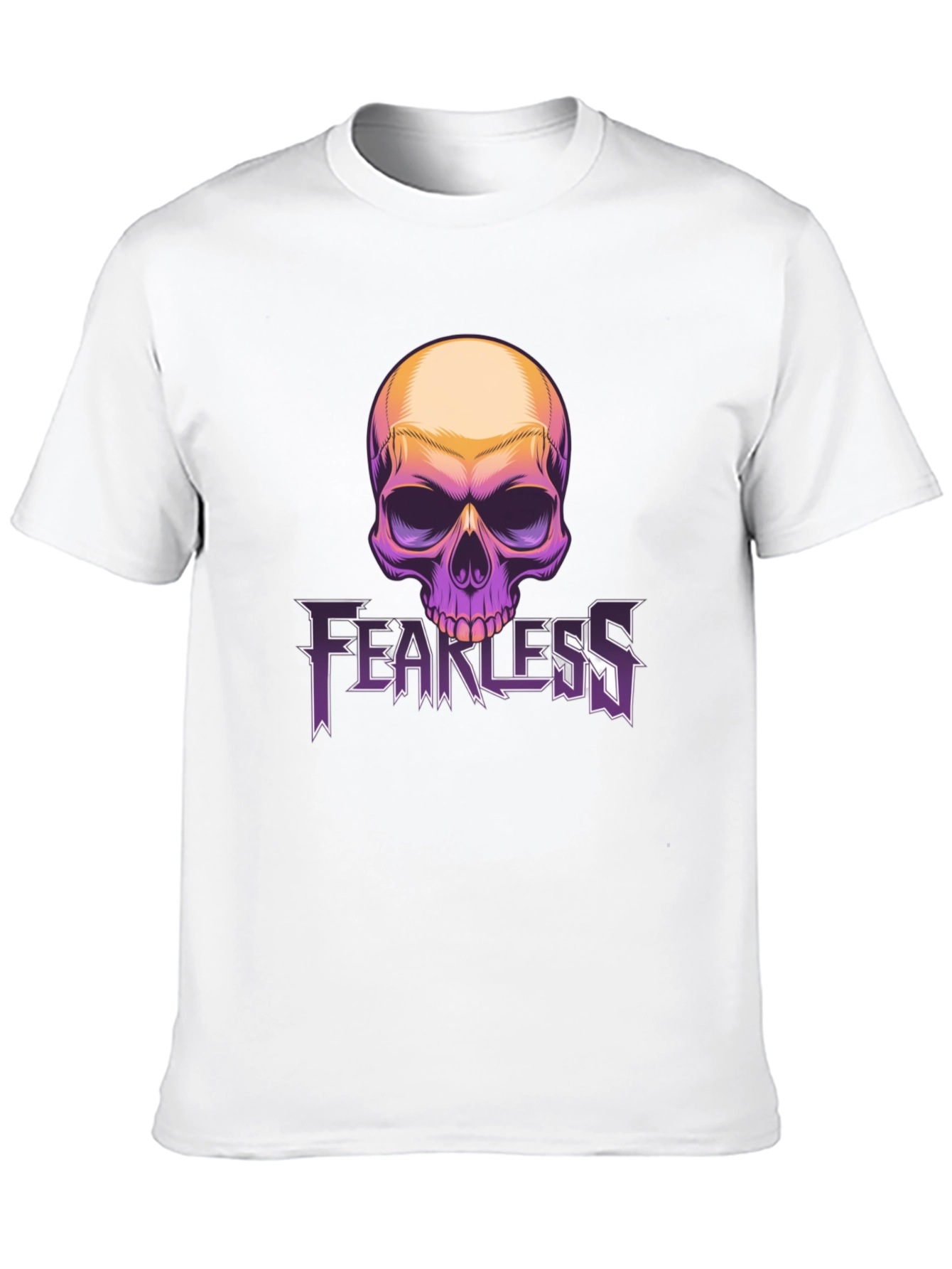 Fearless Skull Graphic Tee - Black Cotton Blend