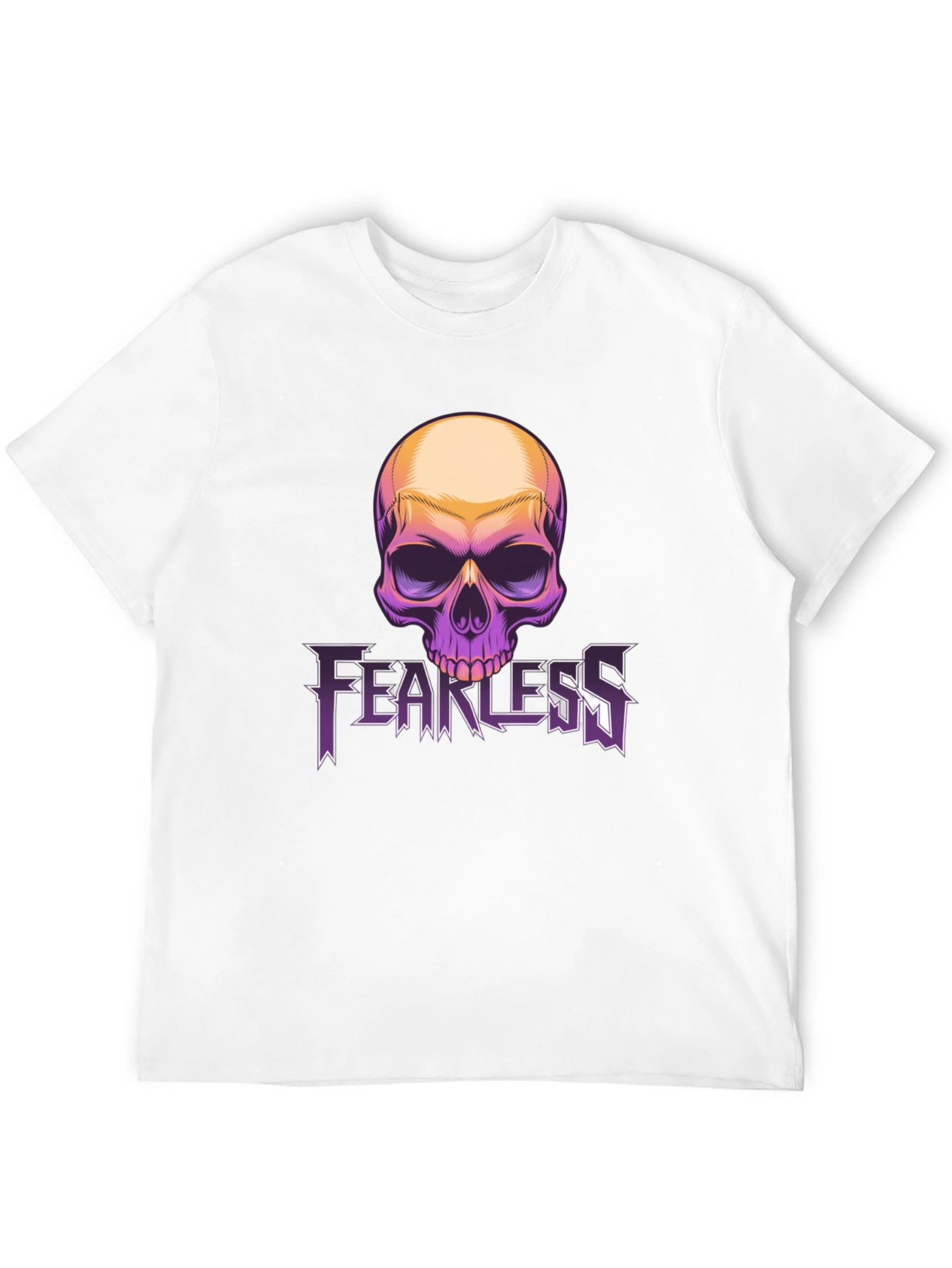 Fearless Skull Graphic Tee - Black Cotton Blend