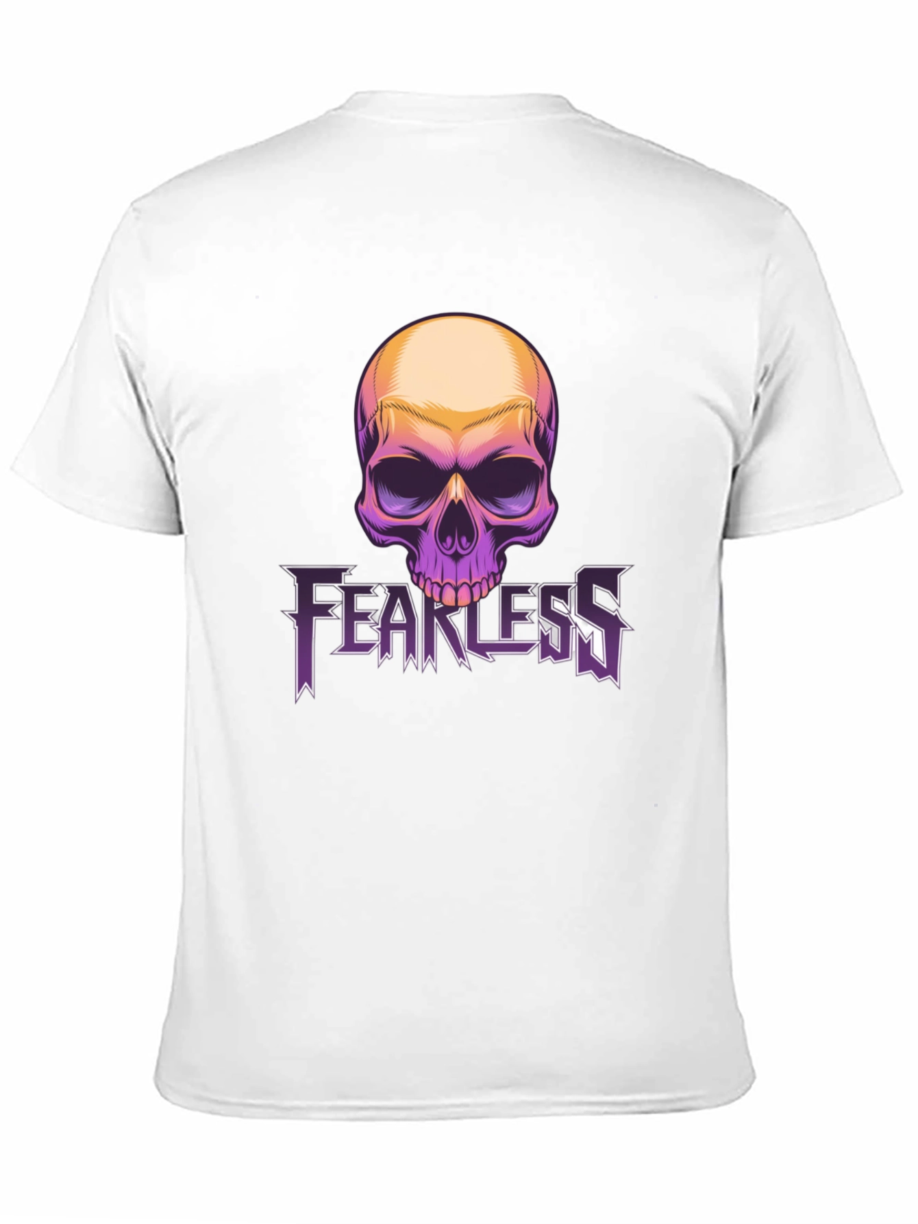 Fearless Skull Graphic Tee - Black Cotton Blend