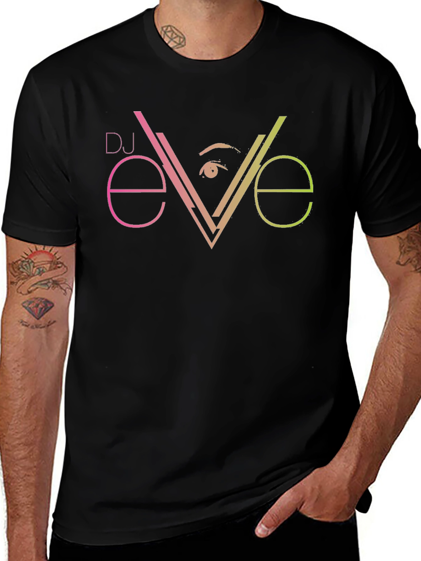 DJ Eve Graphic Tee - Black Cotton