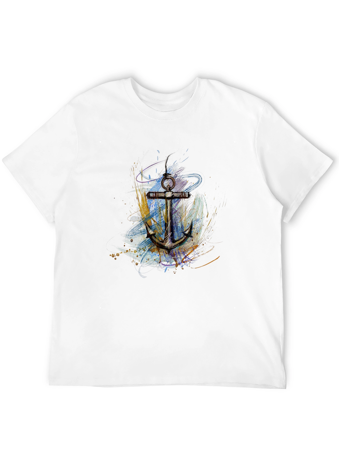Nautical Anchor Graphic Black T-Shirt
