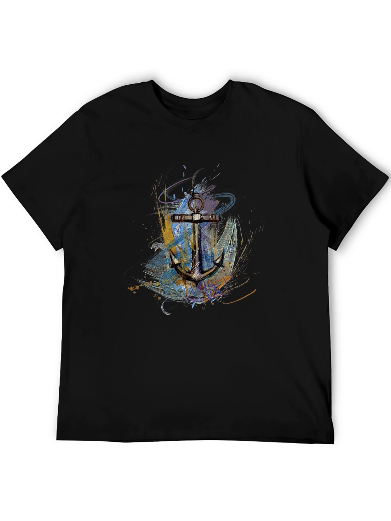 Nautical Anchor Graphic Black T-Shirt