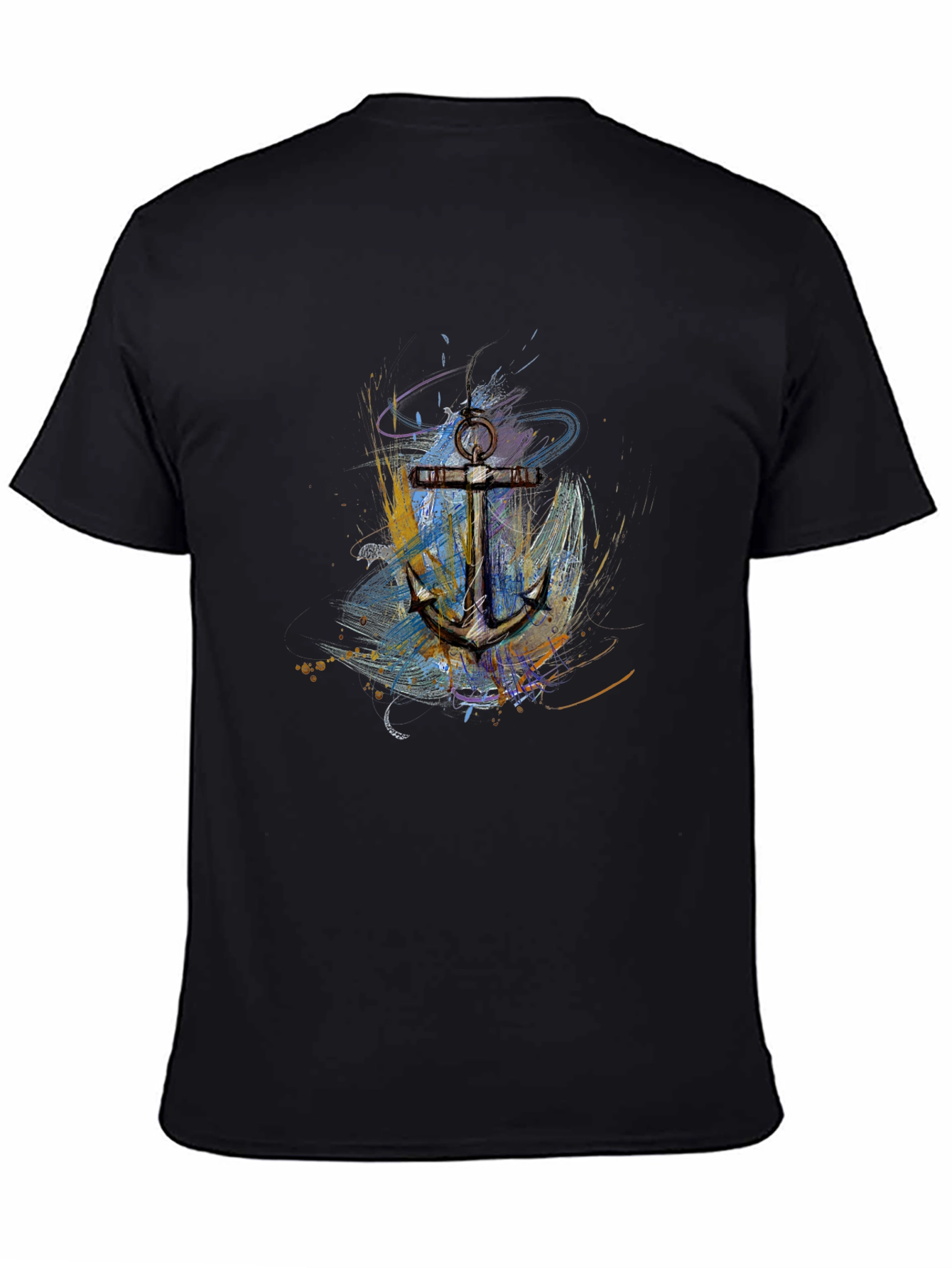Nautical Anchor Graphic Black T-Shirt