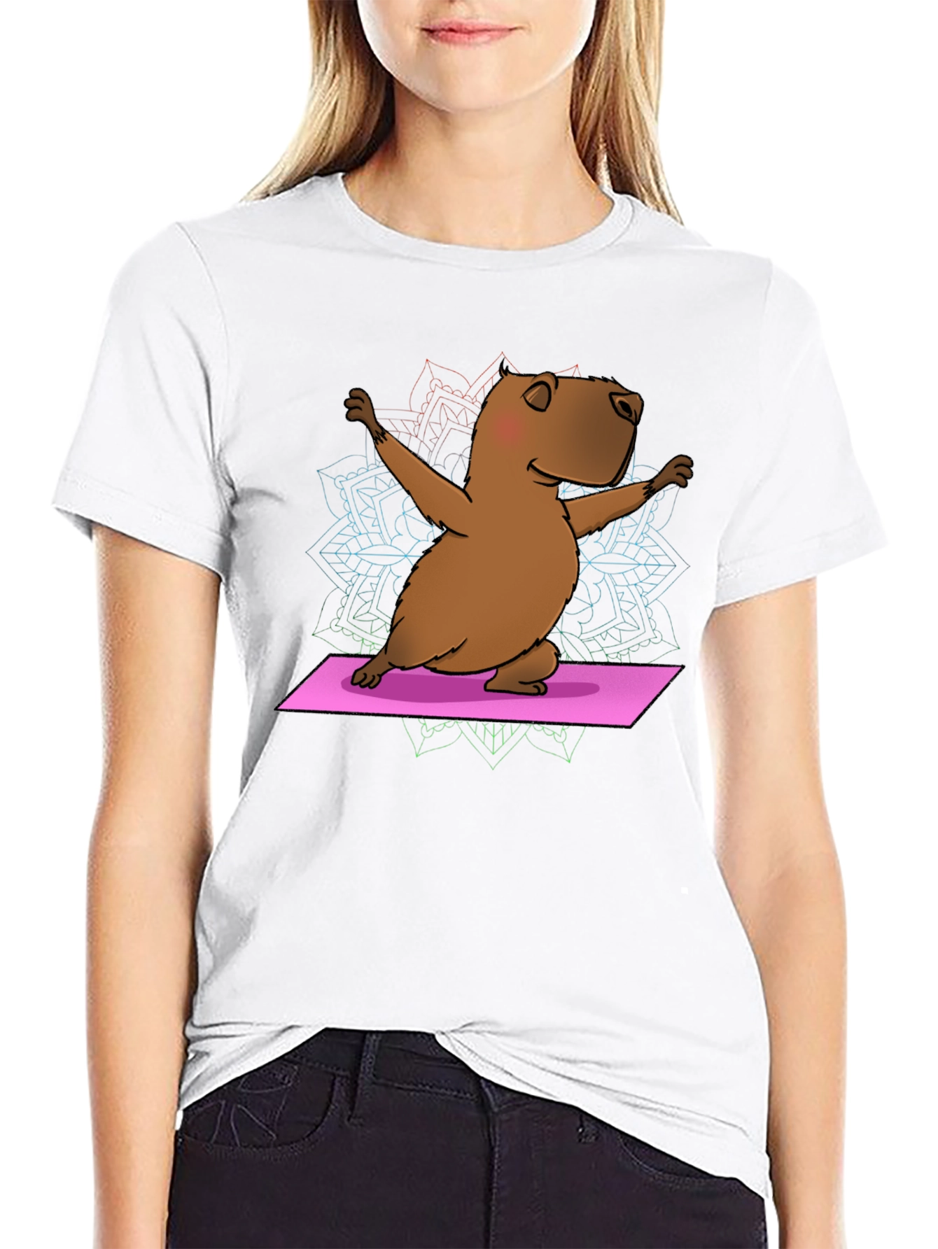 Yoga Capybara T-Shirt - Funny Meditation Tee