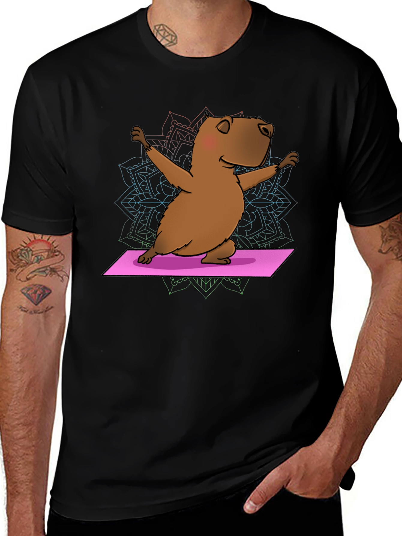 Yoga Capybara T-Shirt - Funny Meditation Tee