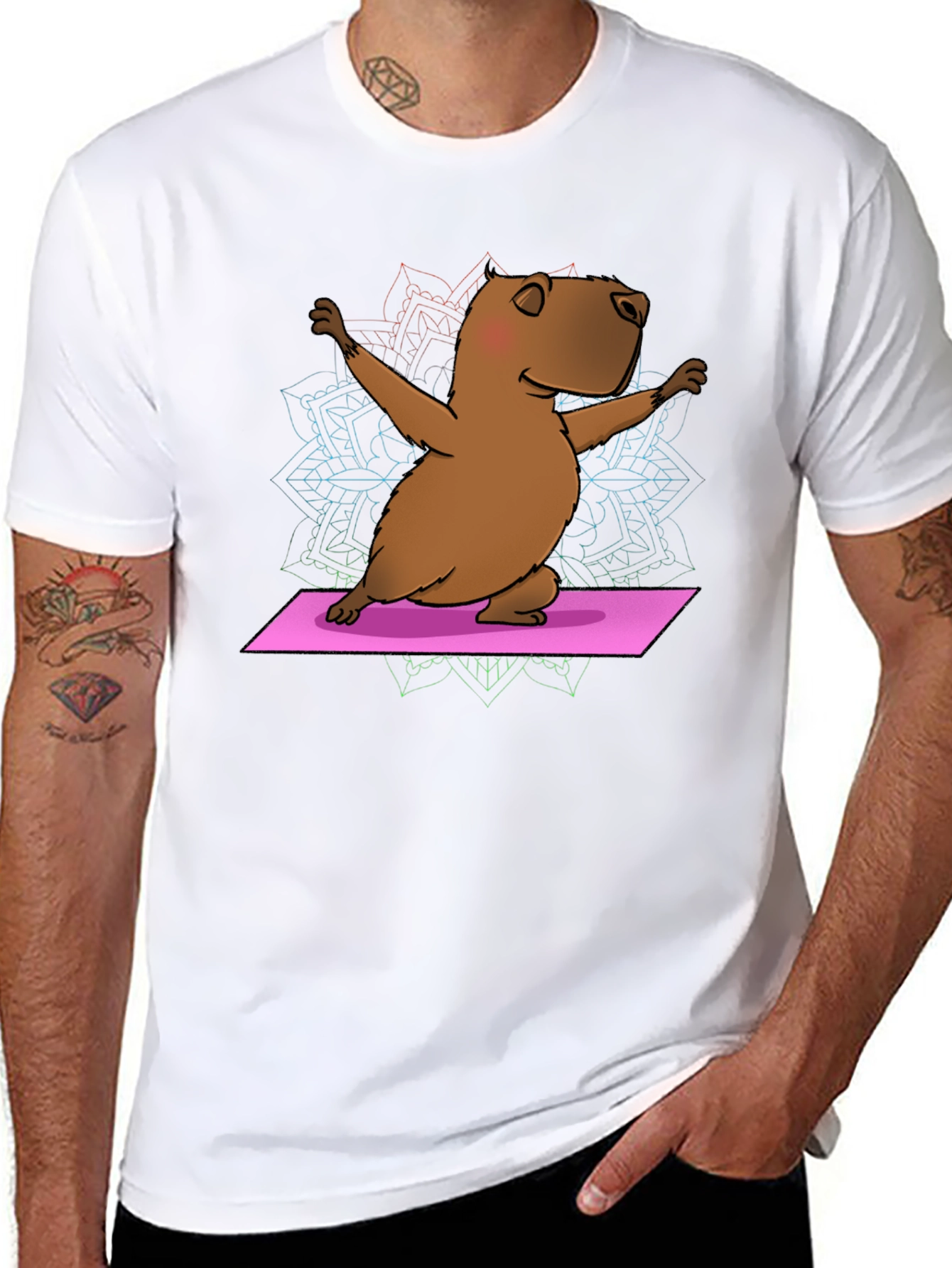 Yoga Capybara T-Shirt - Funny Meditation Tee
