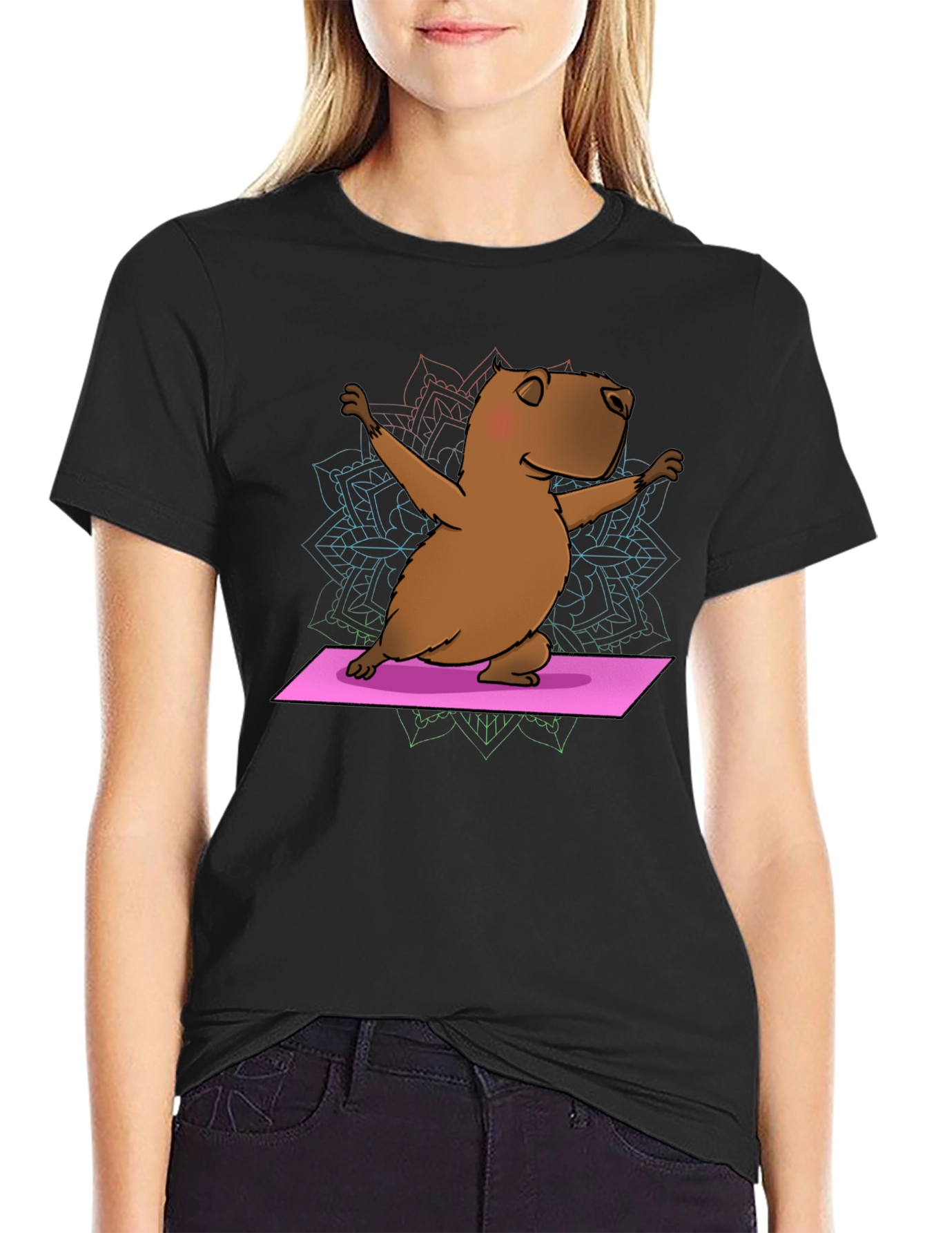 Yoga Capybara T-Shirt - Funny Meditation Tee