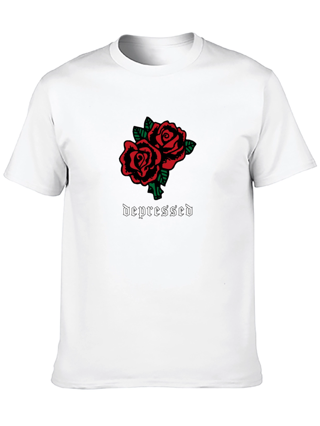 Depressed Roses Graphic T-Shirt - Black