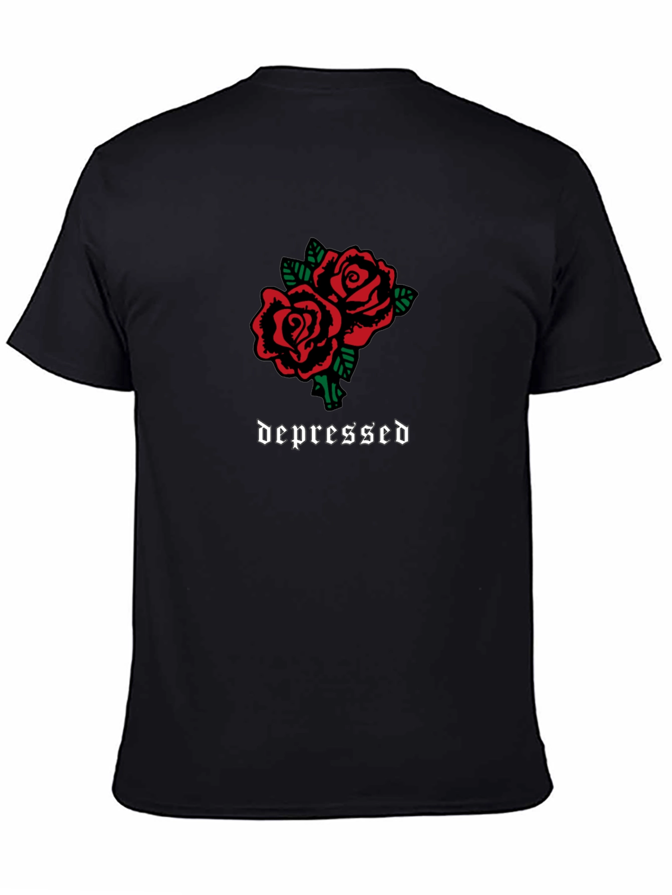 Depressed Roses Graphic T-Shirt - Black