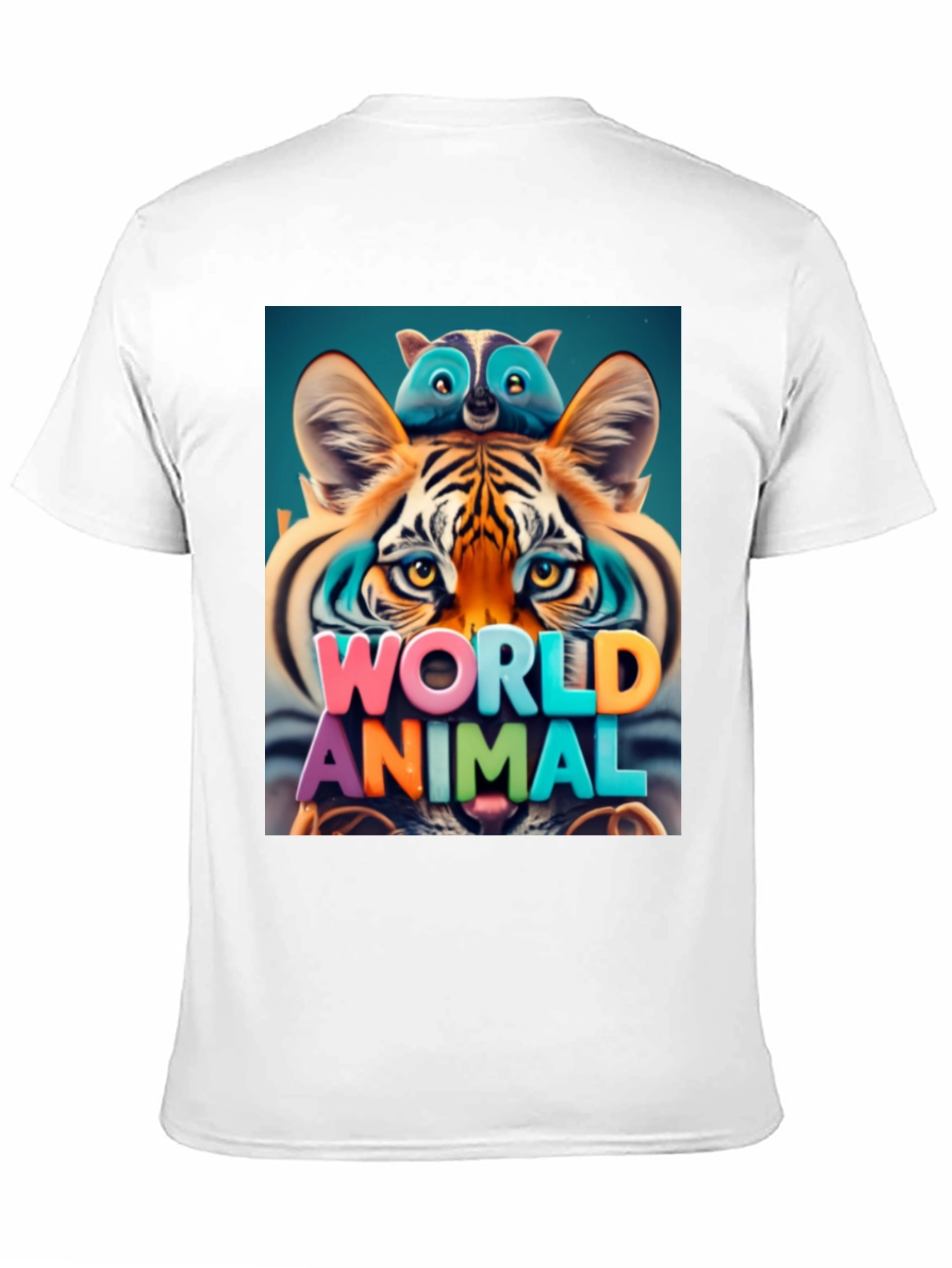Cool Animal Graphic Tee - Tiger & Raccoon