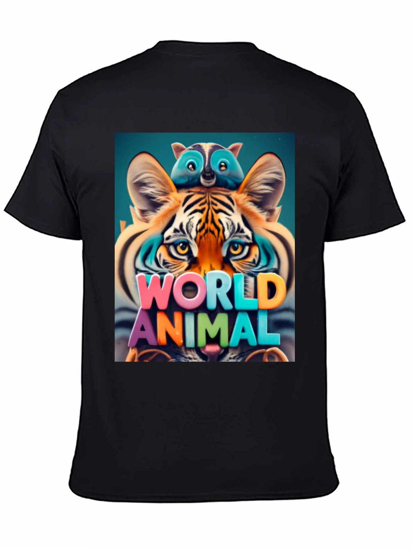 Cool Animal Graphic Tee - Tiger & Raccoon