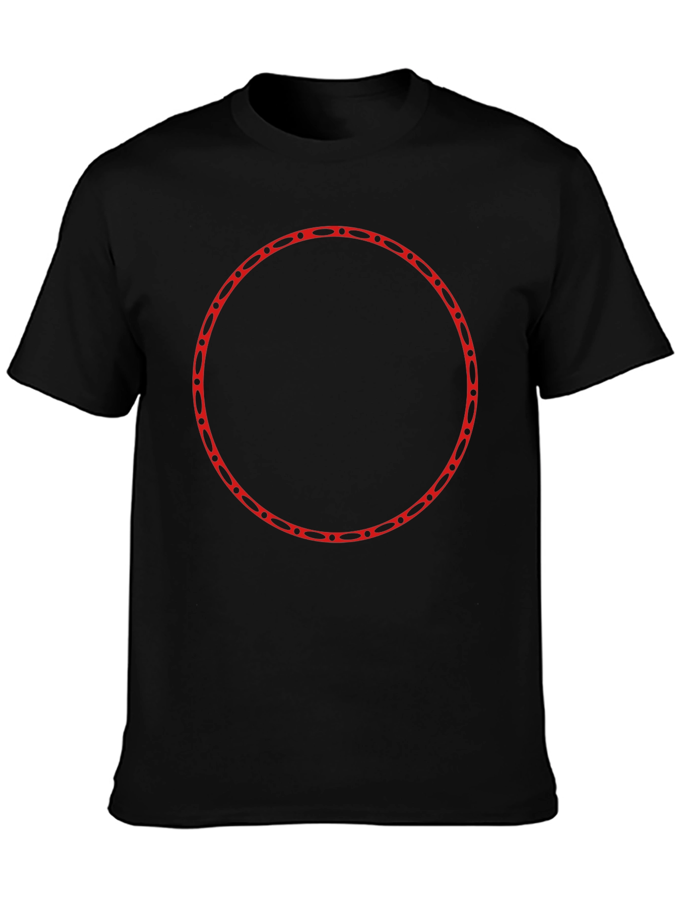 Modern Black T-Shirt with Red Circle Design