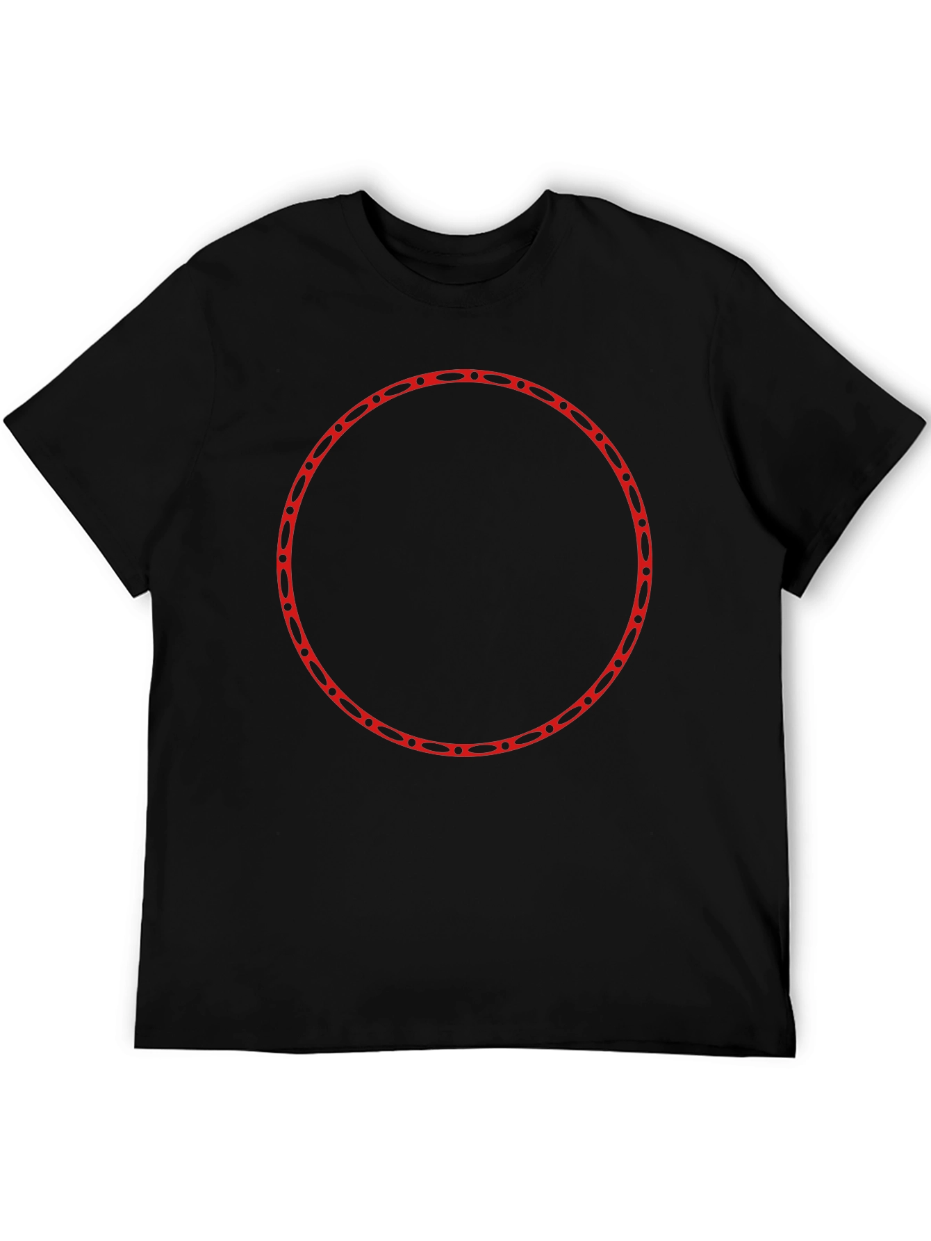 Modern Black T-Shirt with Red Circle Design