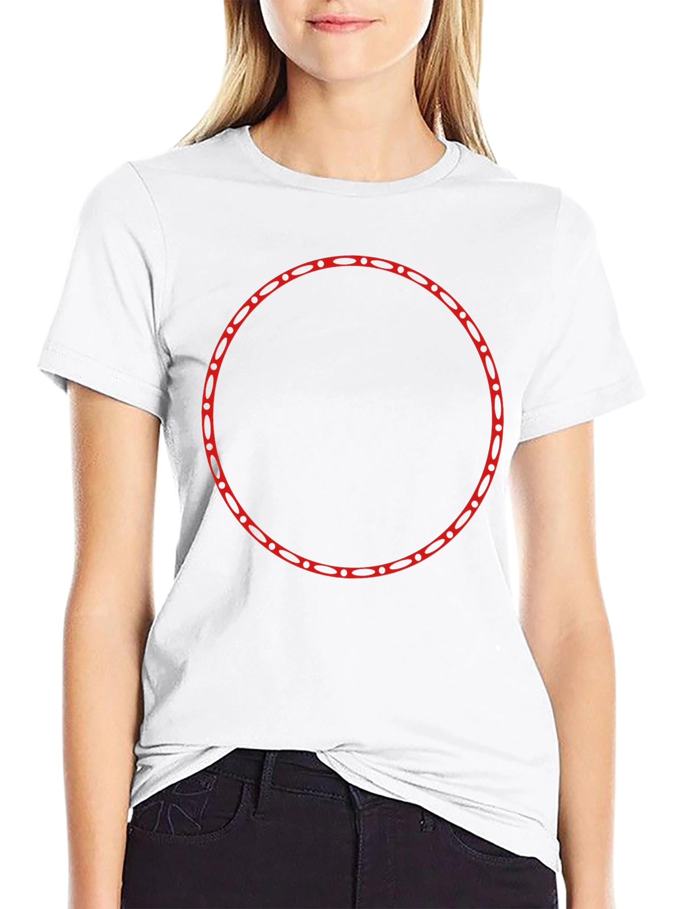 Modern Black T-Shirt with Red Circle Design