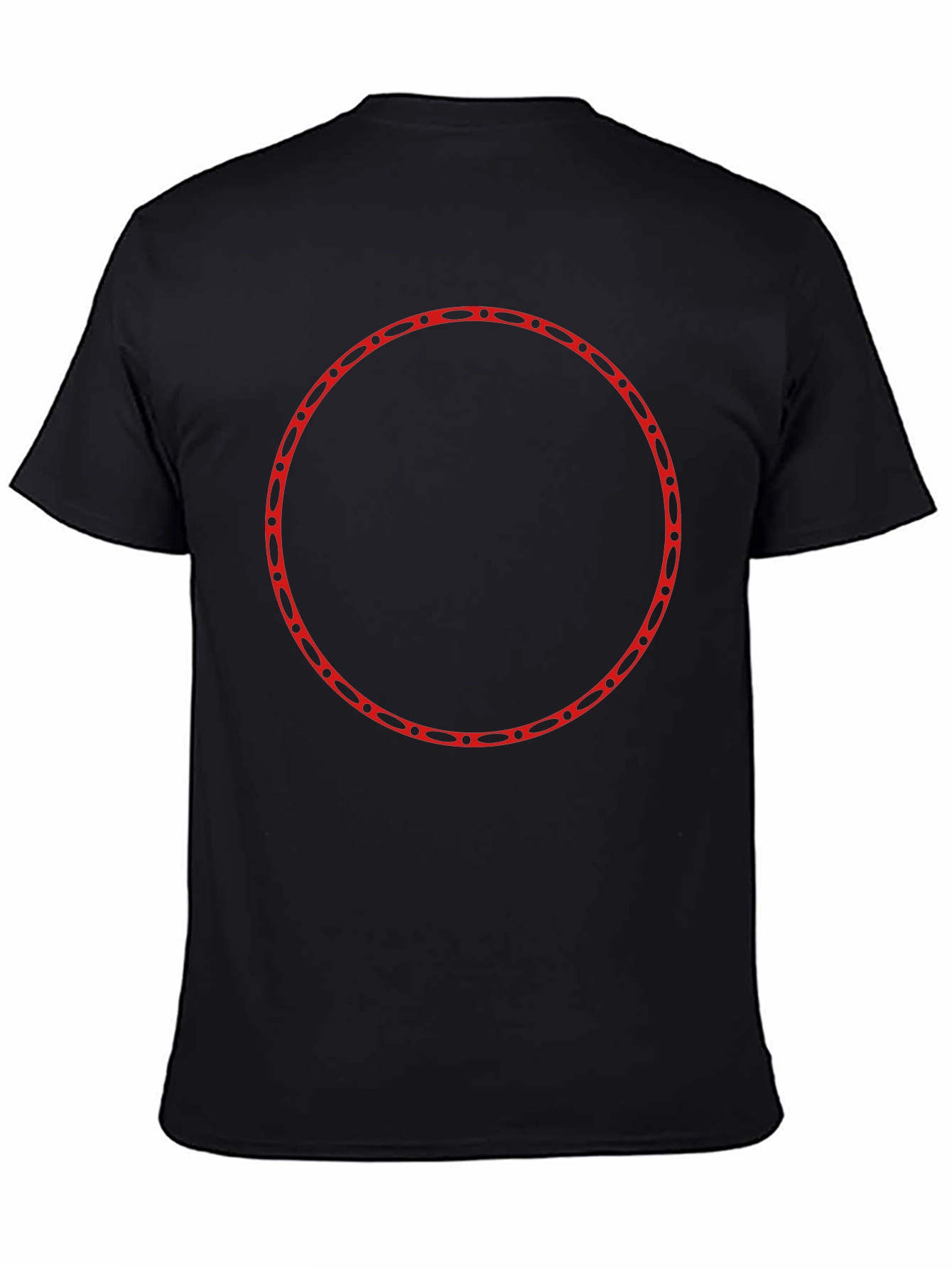 Modern Black T-Shirt with Red Circle Design