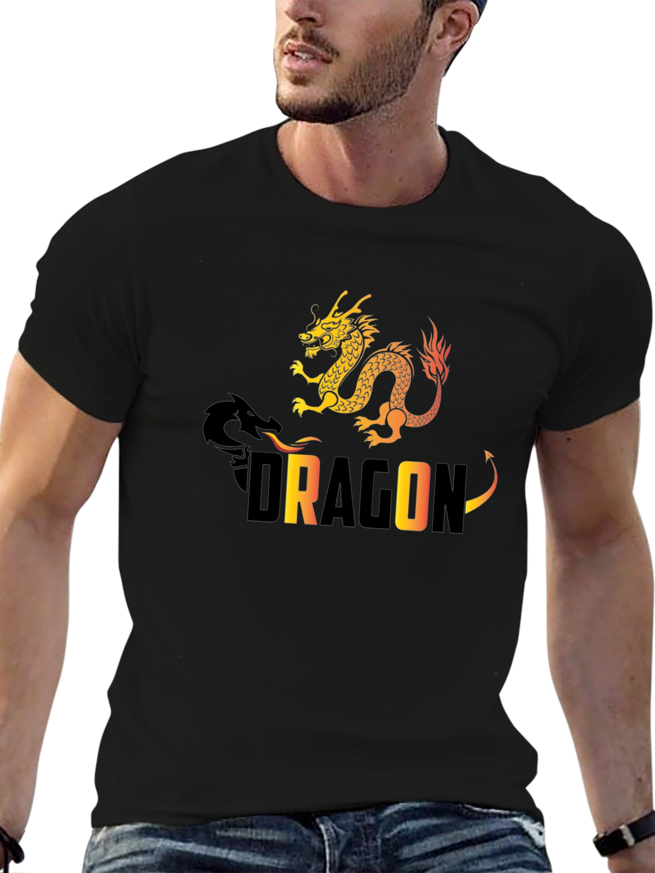 Dragon Graphic Tee - Stylish Black T-Shirt