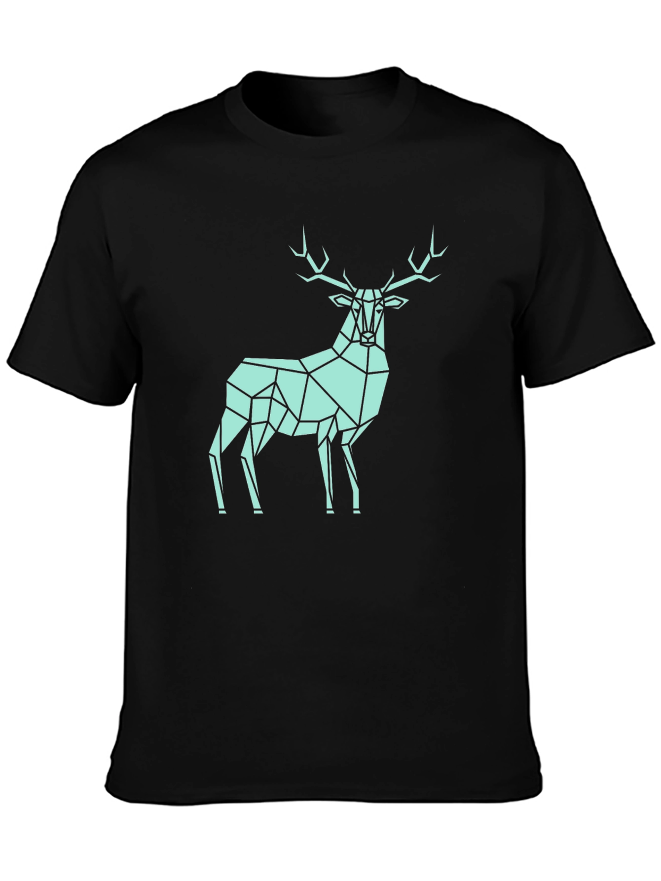 Geometric Deer Graphic Tee - Modern Style Shirt