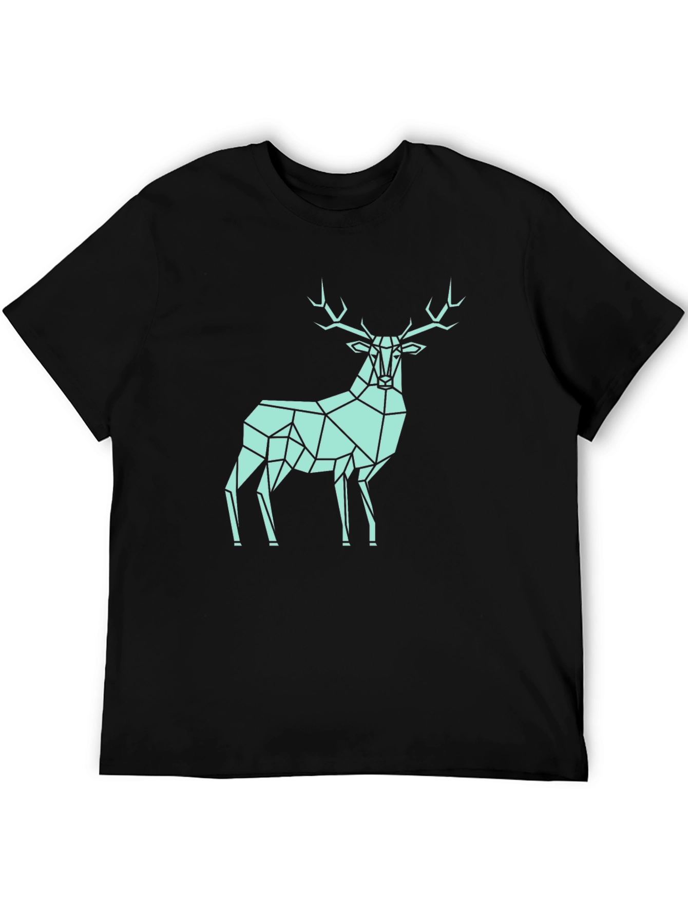 Geometric Deer Graphic Tee - Modern Style Shirt