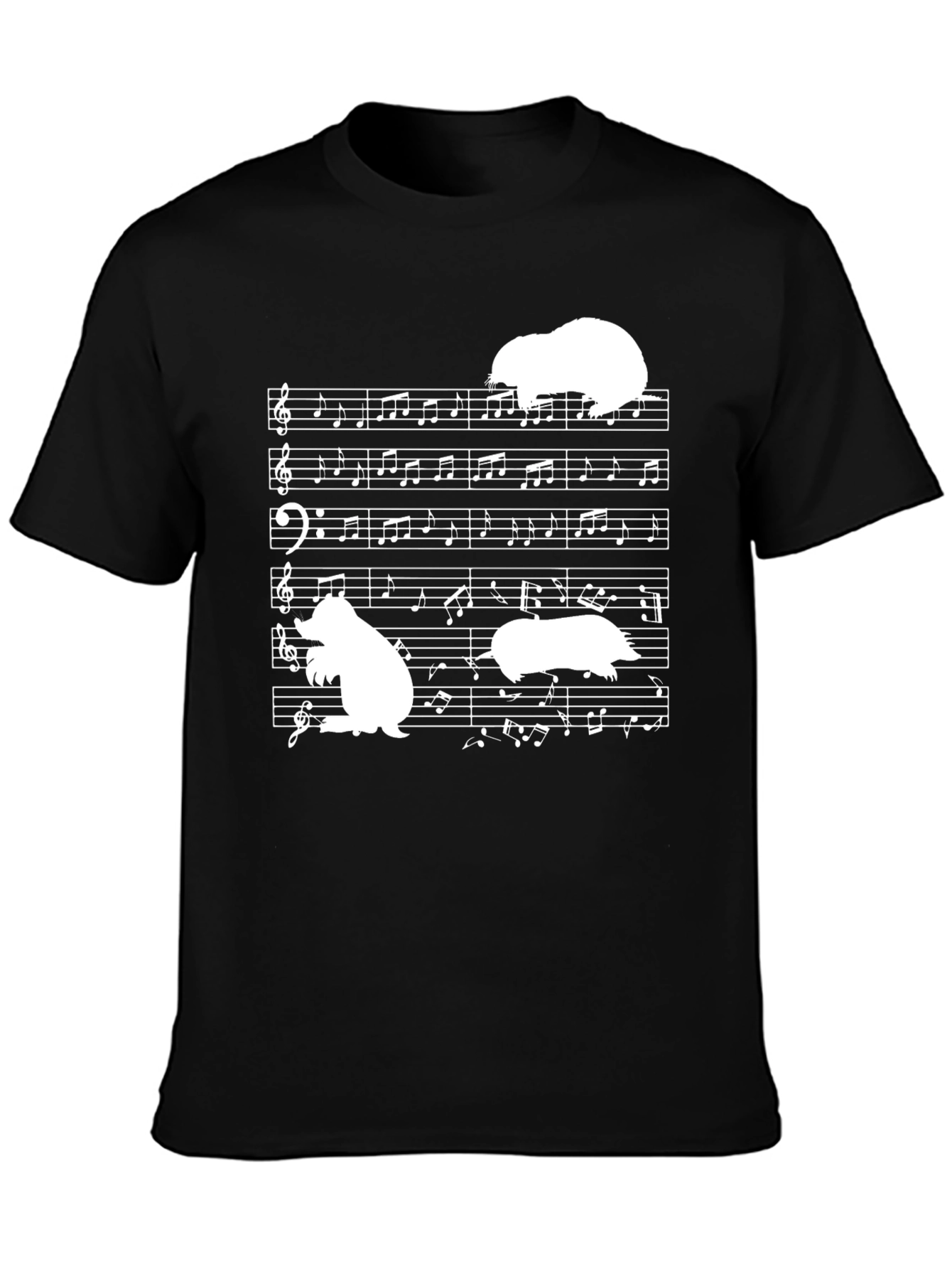Musical Mole T-Shirt - Black Unique Graphic Tee