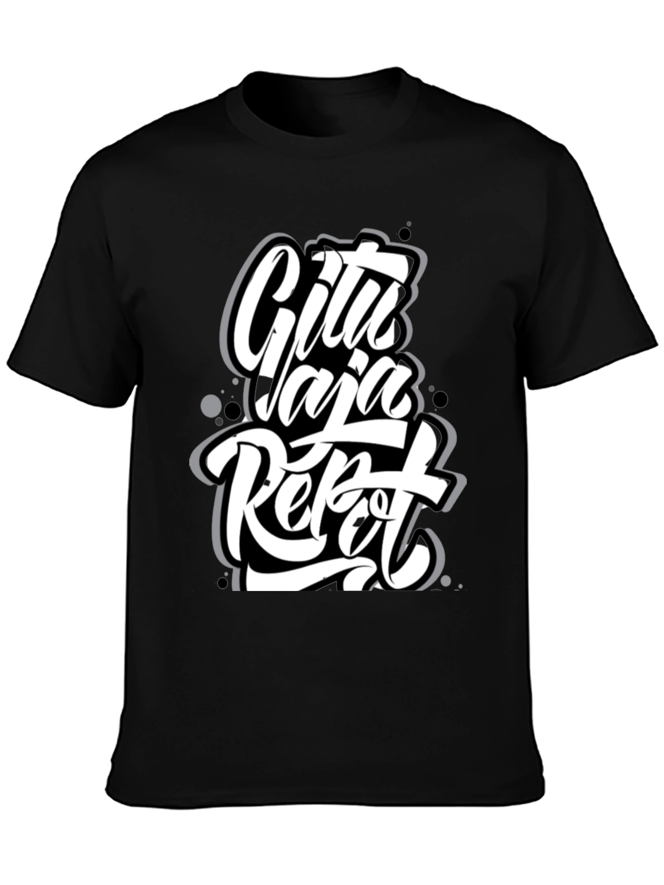 Urban Style Graphic Tee - Cita Yaja Repot Black