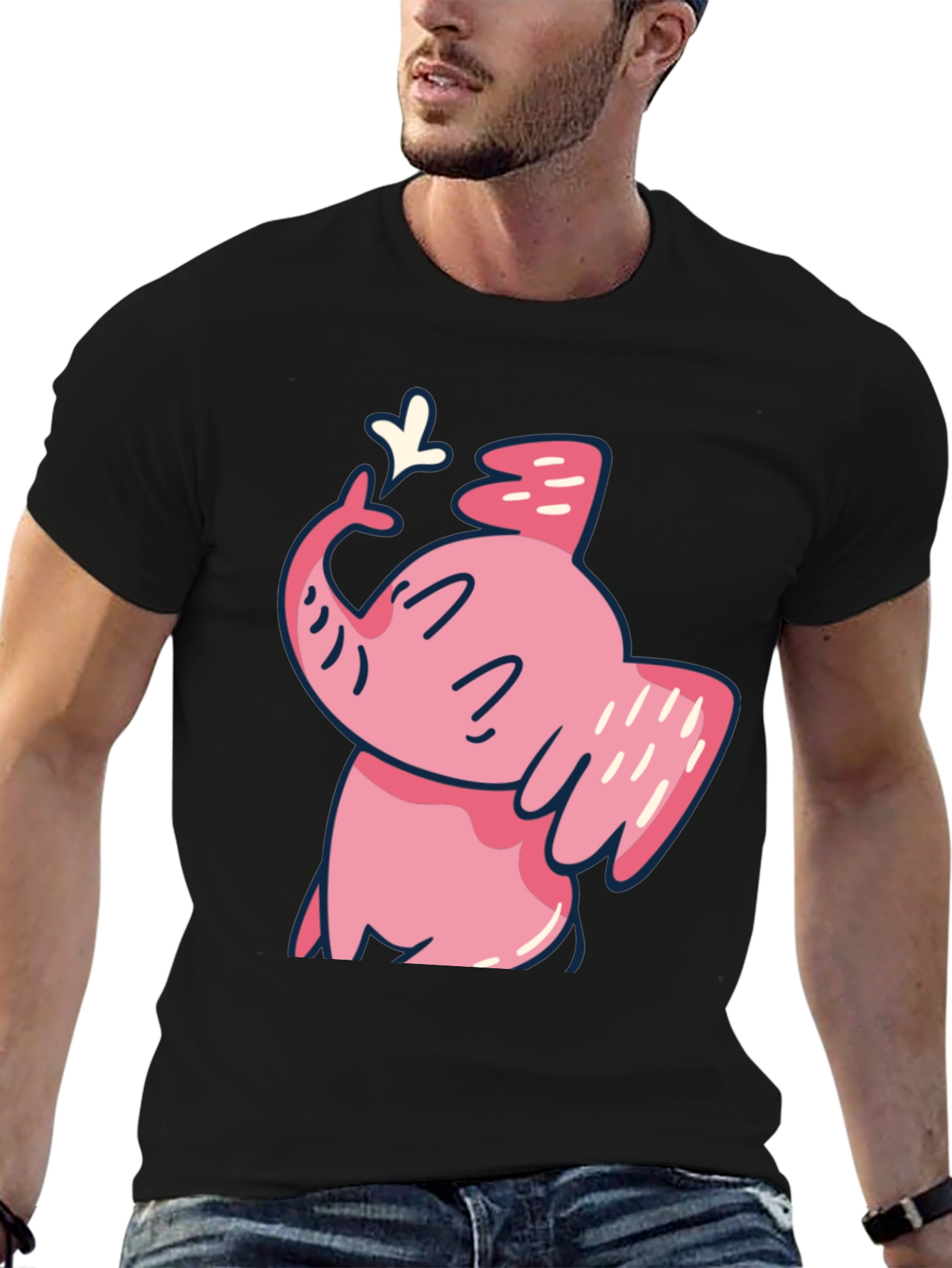 Cute Pink Elephant Graphic T-Shirt