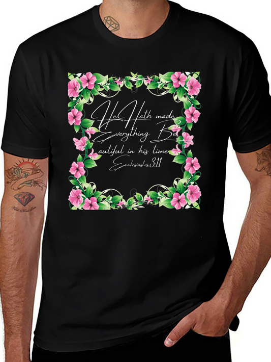 Floral Scripture T-Shirt - Beautiful in His Time