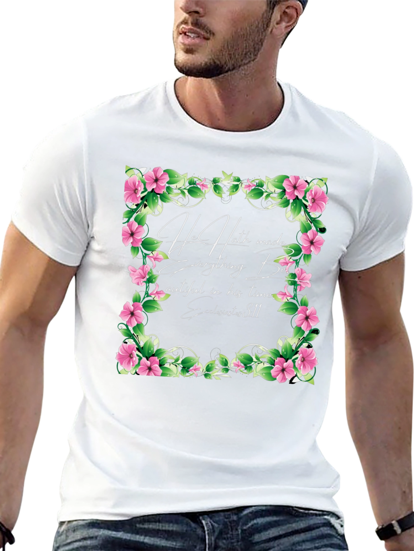 Floral Scripture T-Shirt - Beautiful in His Time