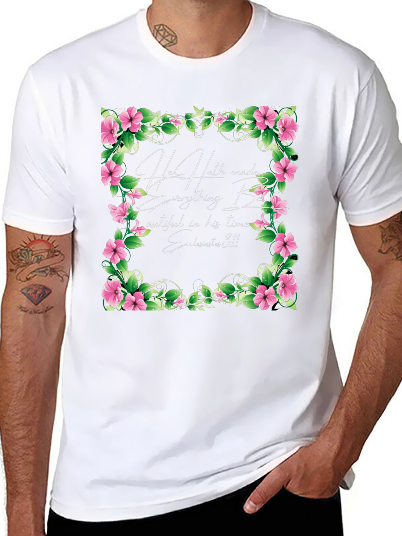 Floral Scripture T-Shirt - Beautiful in His Time