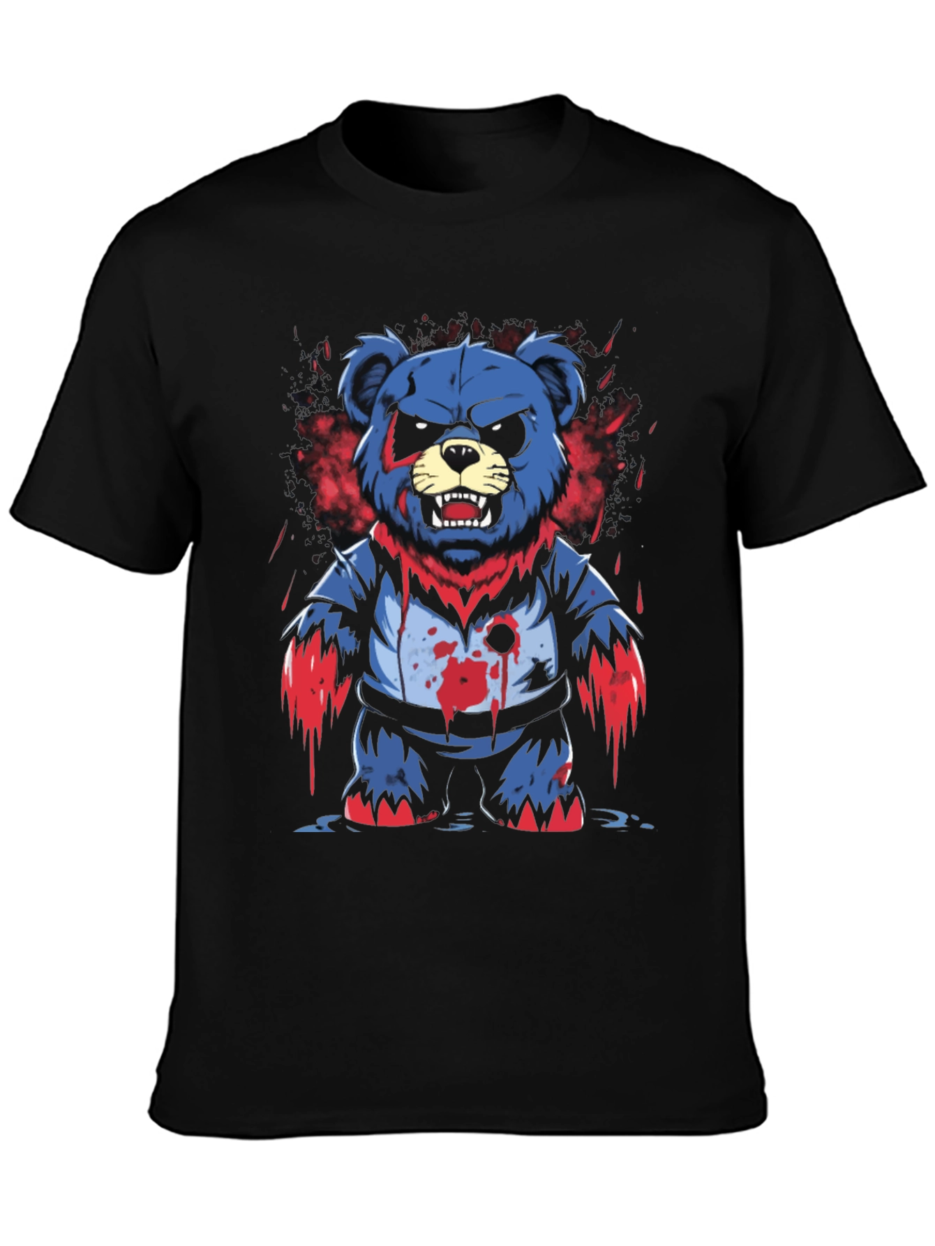 Mens Graphic Tee: Zombie Bear Design