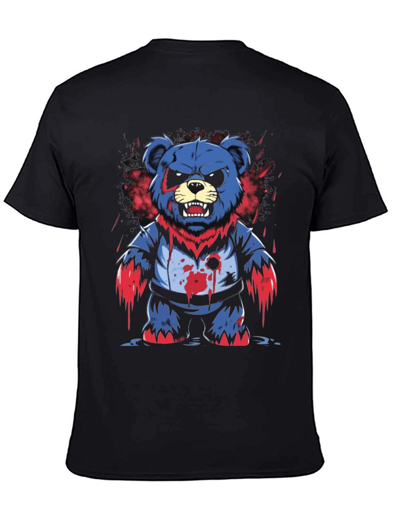 Mens Graphic Tee: Zombie Bear Design