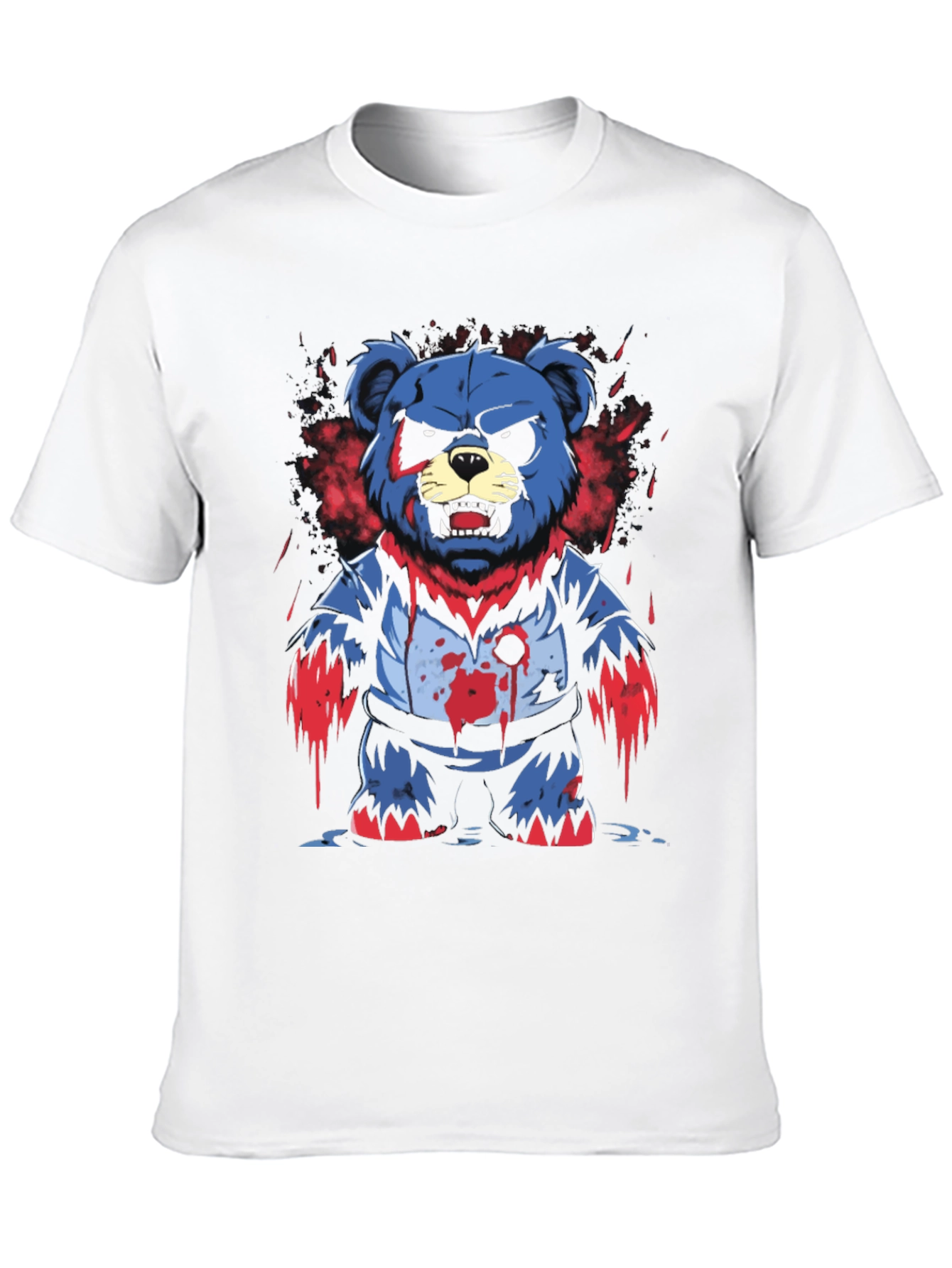 Mens Graphic Tee: Zombie Bear Design